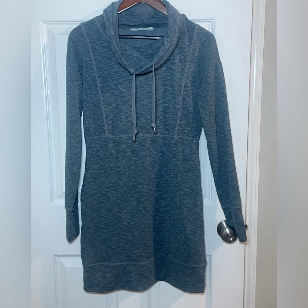 Athleta Charcoal Cowl Neck Sweater Dress Size Small